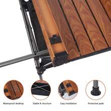 Campingtisch Klapptisch Camping Tisch Gartentisch Falttisch Picnic Party Partytisch Klappbar Schwarz/Holz Farbe - Holz - Übersicht 4