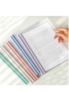 5/10/20pcs Retractable Clips, A4 Clear File Folders, Pull Rod Clips, Muted Color Water Drop Clips, Minimalist Document Folders, Resume Binders, High Capacity, Student Test Paper Clips, Retractable Document Organizers, Pastel Transparent Loose Leaf Binders, Mixed Colors, Music Score Clips, School Certificate Holders, Open-Top Document Bags, Back To School Gifts, Graduation Gifts