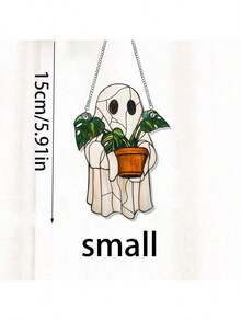 1 件鬼魂捕光器 - 彩色亚克力窗饰，可爱的鬼魂与植物装饰，哥特式捕光器，幽灵家居装饰，万圣节窗饰，鬼屋美学，适用于家庭、卧室、客厅、墙壁装饰（使用前撕掉保护膜，由亚克力制成，不是玻璃）房间装饰卧室装饰万圣节装饰秋季装饰 - 彩色 - 查看 11