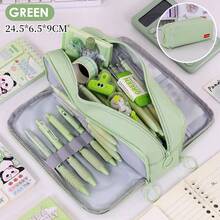 1PC/2PCS 多隔层简约女孩文具盒 - 多功能考试铅笔盒，适合学校使用（高美学设计） - 彩色 - 查看 20