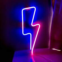 1 Dấu hiệu neon độ sáng cao kết hợp giữa sét, tên lửa, môi, mặt trăng, sao và mây, chạy bằng pin và USB, 13,3x5,1in (xấp xỉ 34x13cm), đèn tường trang trí LED nghệ thuật màu vàng ấm áp cho phòng khách, văn phòng, phòng ngủ, Ngày lễ tình nhân, ngày của mẹ, Giáng sinh, đám cưới, sinh nhật, tiệc tùng, trang trí nội thất - Đèn neon treo tường hình tia sét - Xem 17