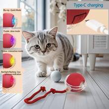 Interactive Dog Toys Dog Balls Activated Automatic Rolling Ball For Puppy Small Medium Dogs Smart Jumping Automatic Moving Bouncing And Rotating Ball Vibrating Keep Them Busy [2025 Newly Upgraded] Indestructible Summer Gift Motion Activated Ball Mother's Day Gift - Red - View 6