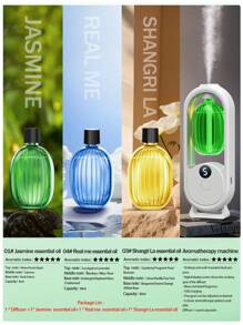 Aromatherapy Home/Hotel Aromatherapy Essential Oil Diffuser Bedroom Silent Toilet Deodorant Office Air Freshener - Rechargeable/Can Be Placed On The Desk/Can Be Hung On The Wall Aromatherapy Room Long Effect Spray There Are 6 Kinds Of Essential Oils To Choose From/Seven Color Atmosphere Lamp/Essential Oil Bottle Can Be Reused - Water Humidification Can Be Added