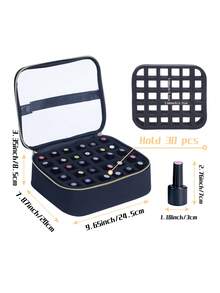 UOZL 30/40 Bottle Nail Polish Storage Organizer, A Multi-Colored, Portable, Handheld, Large-Capacity Nail Polish Storage Box With Removable Dividers. It Can Hold Up To 30-40 Bottles (15ml) Of Nail Polish Gel. Perfect For Nail Art Enthusiasts And Manicurists. Make Up Bag - Multicolor - View 3