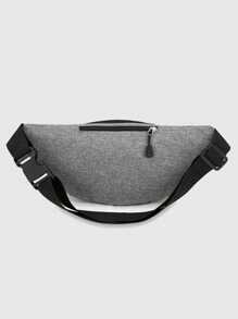 Men's Oxford Fabric Multi-Pocket Waist Bag, Casual Chest Pack For Sports & Business, Plain Color Belt Pouch For Everyday Use