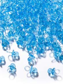 50/150 pezzi Mini ciucci in acrilico per decorazioni festa di nascità, sparsi sul tavolo, bomboniere per festa di rivelazione del sesso del bambino, giochi e attività (blu) - Blu - Visualizzare 2