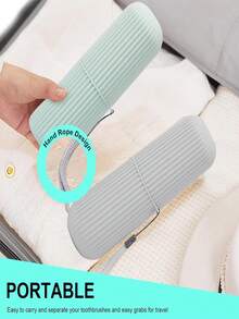 多功能旅行牙刷盒牙刷桶牙刷牙膏洗漱收纳盒，漱口水刷牙刷杯外出保持口腔卫生，简约家用旅行漱口水杯牙刷盒情侣便携套装母亲节礼物，母亲节，母亲节，母亲节礼物节家居浴室装饰秋季装饰返校 - 彩色 - 查看 3