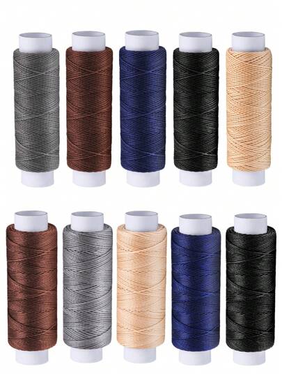 1 Roll Round Waxed Thread 0.55/0.8 Mm 54 Yards, Leather Thread Wax String For Sewing, Stitching, Bookbinding, Bracelet, Braiding,50m