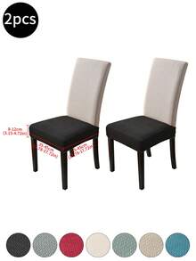 1pc/2pcs/4pcs/6pcs/30pcs Beige Jacquard Striped Dual Elastic Seat Cover, Removable And Washable Chair Protector, Suitable For Decoration In Dining Room, Living Room, Bedroom And Office - Multicolor - View 11