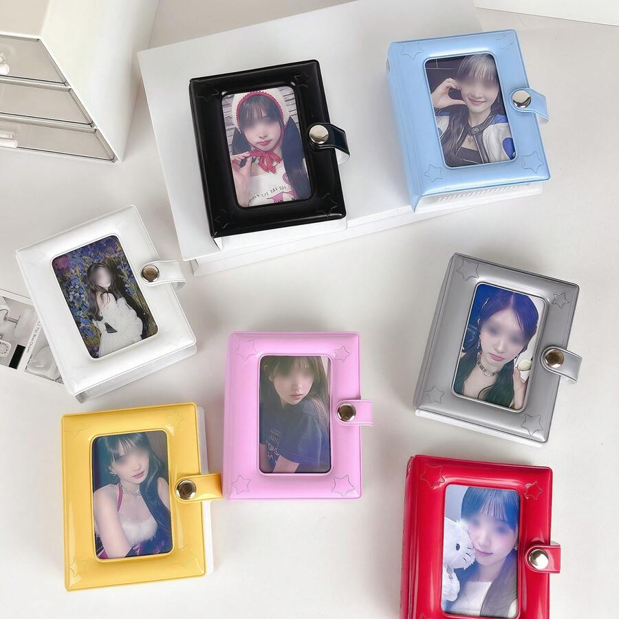 1pc 3-Inch Star Mini Photo Card Holder, 32 Pockets, K-POP Photo Card Holder, Celebrity Style Photo Collection, School,For School Supplies,Back To School