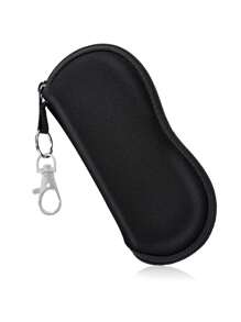 1 peça bolsa portátil para óculos de sol, bolsa macia para óculos de leitura, bolsa de viagem de neoprene para armazenamento de óculos com zíper e clipe