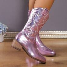Women Mid-Calf Boots - Gold - View 6