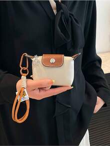 1 件女士时尚简约迷你零钱包包包装饰可挂包包多色可选小礼物可作为礼物送给最好的朋友女士钱包迷你钱包钱包钱包腕带钱包零钱包 - 黑色 - 查看 4