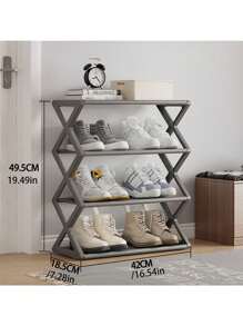 1 pieza Estantería multiusos a prueba de polvo para zapatos, de fácil montaje y movimiento, estantería de almacenamiento de pie de plástico, estantería de almacenamiento multifuncional de gran capacidad, organizador de piso de fácil montaje sin herramientas, apilable, esencial para el hogar y la habitación, ahorra espacio, organización del hogar para almacenar zapatos, botas y diversos artículos, apta para pasillos, armarios, salas de estar y dormitorios