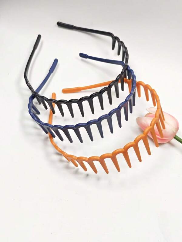 3pcs/Set Matte Colored Toothed Headbands For Women Hair Accessories