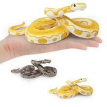 1pc Realistic Reptile Python Snake Model, Children's Educational Toy, Golden Python Anaconda Decor