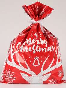 10pcs Christmas Gift Bags Set, Christmas Eve Candy Bags, Drawstring Christmas Decoration Gift Bags - Multicolor - View 11