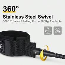 WOOWAVE  Leash 11 Foot Coiled Stand Up Paddle Board Surfboard Leash Stay On Board Ankle Strap With Waterproof Wallet_Phone Case