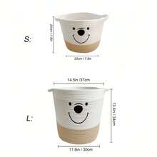 Yiuswoy 1 buc coș de depozitare din frânghie țesută, coș mare pentru pături, coș de rufe pliabil, coș de haine, coș de jucării, organizator pentru cameră de joacă, baie, dormitor, sufragerie, cămin, decor pentru casă, coș cadou - Multicolor - Vizualizare 16