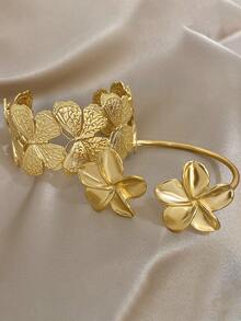 18K镀金不锈钢蝴蝶花卉几何手链套装，适合女性佩戴，可作为礼物送给妈妈、老师，也适合返校季、万圣节、夏季旅行和海滩活动，波西米亚风格，适合派对/婚礼/日常佩戴，伴娘，圣诞节礼物。 - 彩色 - 查看 7