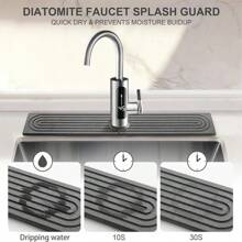 Wasserhahnmatte für Küchenspüle, Diatomit-Ablage für schnell trocknende Steinspülen, super saugfähig, verhindert feuchtigkeitsspendende Aufbauung – Wasserhähne-Splash-Schutz für Badezimmertheke, Küche