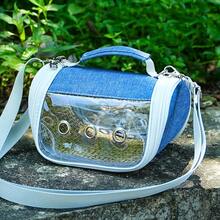 1 件便携式小动物背包，透气网眼，透明气泡窗，适合豚鼠、兔子、老鼠、鸟类，夏季旅行