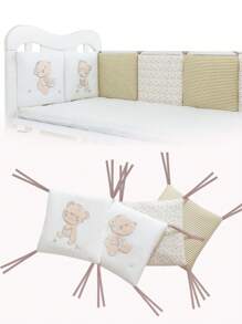 Compañero perfecto para la cuna del bebé - Seis piezas que cubren todo el perímetro de la cama, brindando una protección completa y un cuidado cómodo para el sueño del bebé