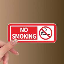 No Smoking Vinyl Stickers - Waterproof, Matte Finish, Durable Adhesive For Laptops, Cars, Walls, Phones & More - Red Prohibitory Sign With Cigarette Illustration