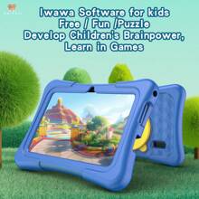 PRITOM Tableta para niños, tableta para niños de 7 pulgadas con WiFi, 32GB ROM, 7731E 4 núcleos, cámara dual, aplicaciones y juegos preinstalados, tableta educativa para niños pequeños con funda (sin adaptador)