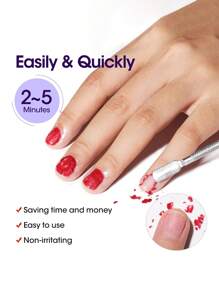 2 piezas Removedor de esmalte de gel de 15ml, removedores de polvo de 1 pieza, quita esmaltes de 2-5 Minutes 15 ml, 0,5 fl.Oz y sin remojo ni envoltura, elimina el esmalte profesional sin irritación, eliminador de pulidos gel, 1 paquete - Kit profesional de removidor para esmalte gel rápido y efectivo para remover esmalte