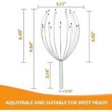 YEZY Massager 20 Fingers Scratcher Scalp Massager, Back Scratcher, Stocking Stuffers Scalp Massage Back Massage 2 Pack (Silvery) - 銀色 - 查看 12