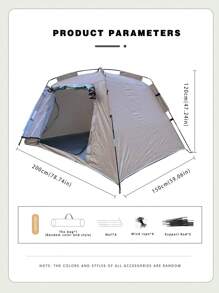 1 件可折叠便携式露营帐篷，易于安装和拆卸，防紫外线，防水，防蚊，紧凑的存储尺寸，方便携带，可容纳 2-4 人，大尺寸，多色，厚面料，适合过夜、户外野餐、遮阳、徒步旅行