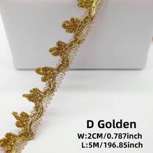 5M/20M 0.8cm-2cm Metallic Braid Lace Trim Christmas Gift Wrapping DIY Flower Pattern Costumes Lace Ribbon Crafts Sewing Border Home Decor - Multicolor - View 11