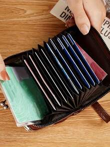Bluey Bluey Portable Lanyard Faux Leather Multifunctional Short Wallet Cute Bluey Retro Color Print Purse Three Colors Available With Zipper For Valentine's Day Card Holder
