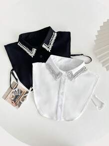 1pc Women's Luxury Handmade Rhinestone Embellished Detachable Collar, Versatile Decoration Apparel Accessory, Suitable For Spring, Summer, Autumn, Winter