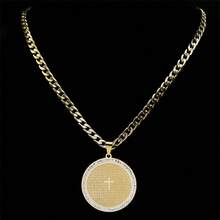 Bible Verse Men Women Cross Necklace Stainless Steel Gold Color Christian Lord's Prayer Religious Necklaces Jewelry NZZZ503S05 - Necklace - View 1