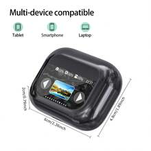 HITOZON Auriculares inalámbricos con control táctil, estuche de carga, cancelación activa de ruido, micrófono integrado, potenciador de graves, compatibles con , Android, portátiles, ordenadores de escritorio, adecuados para deportes, correr, fitness - A - Ver 4