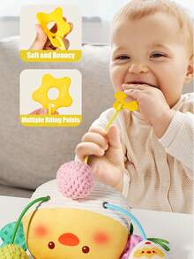 Quderbel Baby Spielsachen, Säuglingskuscheltier Plüsch Rasseln & Windspiele, Kinderwagen, Kinderbett, Laufstall hängende Dekorationen, Auto Sitz hängende Ornamente, geeignet für 0-3 Jahre alte Babyjungen und -mädchen - Verschiedenfarbig - Übersicht 8