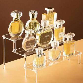 Multi-Layer Acrylic Makeup Display Rack, Transparent Tabletop Storage Organizer For Skincare & Cosmetics