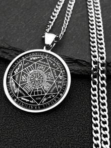 七天使订做不锈钢玻璃项链所罗门护身符项链守护印章首饰项圈男女时尚配饰情侣礼物 - 項鍊 - 查看 2