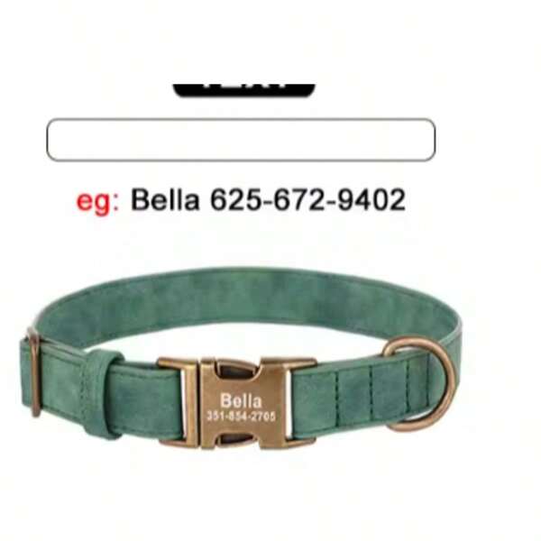 Spersonalizowana obroża dla psa zapobiegająca zgubieniu, spersonalizowany identyfikator dla psa, miękka obroża ze skóry syntetycznej, darmowa grawerowana metalowa klamra dla buldoga