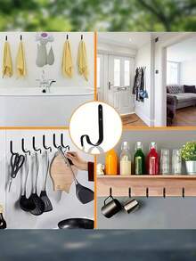 1PC J-Shaped Metal Hook For Hanging Plants, Equipped With Screws, Suitable As A Stand For Garden Decorations, Hanging Flower Pots And Shelves, Hooks For Halloween And Christmas Decorations, Indoor Home Decoration Potted Plant Hooks, Flower Basket Hooks, Can Also Be Used As A Daily Hanging Hook For Clothes, Hats, Bags, - Multicolor - View 6