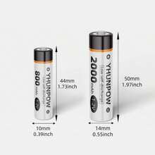 YHUNPOW AA2000mAh, AAA800mAh, 1.2V Ni-MH Rechargeable Battery, Compatible With Various Devices - AAA - View 3
