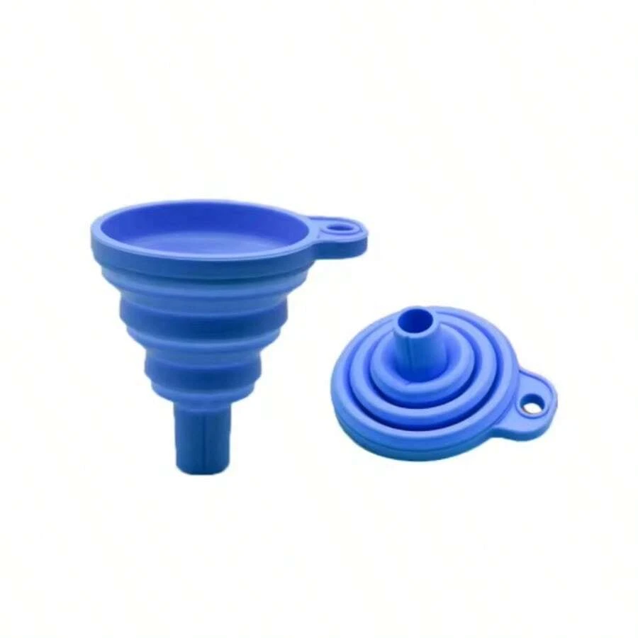 1Pc Color Random, Engine Funnel Automotive General Silicone Liquid Funnel Cleaning Fluid Replacement Foldable Portable Automotive Oil Gasoline Replacement Funnel