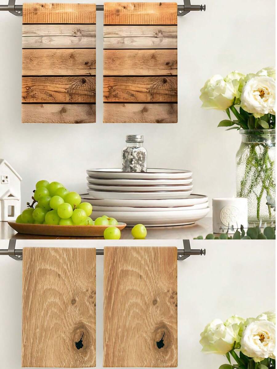 Prosop de mână unic și texturat cu model de lemn, cu gaură realistă pentru noduri, lavetă de vase, lavetă de curățare, prosop, batistă, prosop decorativ, accent perfect pentru bucătărie și sufragerie, potrivit pentru bucătărie, sufragerie, hotel, petrecere
