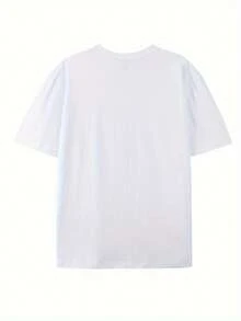 Front Hip Hop Legends Collage Pattern Print Round Neck Short Sleeve T-Shirt Top Comfort Breathable Fabric Leisure Sports Style Men 100% Cotton Street Wear T-Shirt (Choose A Larger Size To Get A Looser Effect) - trắng - Xem 3