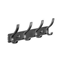 Gancho de puerta sin perforaciones, soporte de almacenamiento, organizador de baño, estante de almacenamiento trasero para puerta, accesorios de cocina, gancho para abrigos sin rastro, 6/7/8 - Negro de 4 ganchos - Ver 12