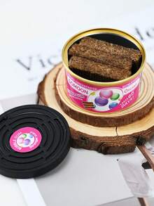 1 pieza Ambientador en lata, Desodorante sólido con fragancia, Ambientador con olor talla grande fuerte, Con tapa para controlar la evaporación de la fragancia, Decoración de olor para el hogar, Ambientador para decoración de automóvil, Aire fresco para armario, baño y casa de mascotas, Con aromas de vainilla, chicle de burbuja y cereza entre otros, Adecuado para decoración del hogar, automóvil, Día de San Valentín. - Más fuerte - Ver 10
