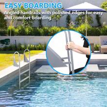 Pool Ladder Above Ground, Removable Dock Ladder,  Swim Ladders, Pontoon Boat Ladder For Lake/Pool/Boarding, Slanted Ladder - Flip-up 4-step - View 5