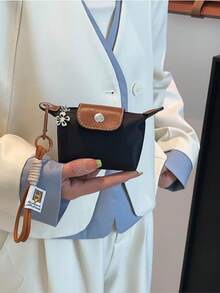 1 件女士时尚简约迷你零钱包包包装饰可挂包包多色可选小礼物可作为礼物送给最好的朋友女士钱包迷你钱包钱包钱包腕带钱包零钱包 - 黑色 - 查看 2